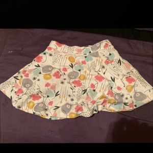 Girls Cream Pink Gray flower skater skirt 5